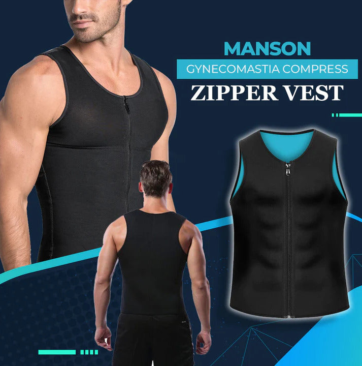 Gynecomastia Compress Zipper Vest